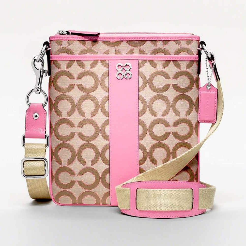 NWT Authentic COACH Julia Op Art Swingpack Pink Shoulder Bag
